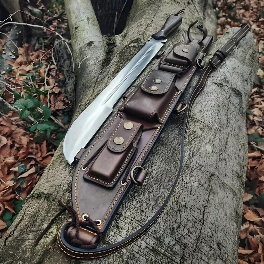 Handmade Carbon Steel Machete: Rosewood Handle, Outdoor Bushcraft Tool