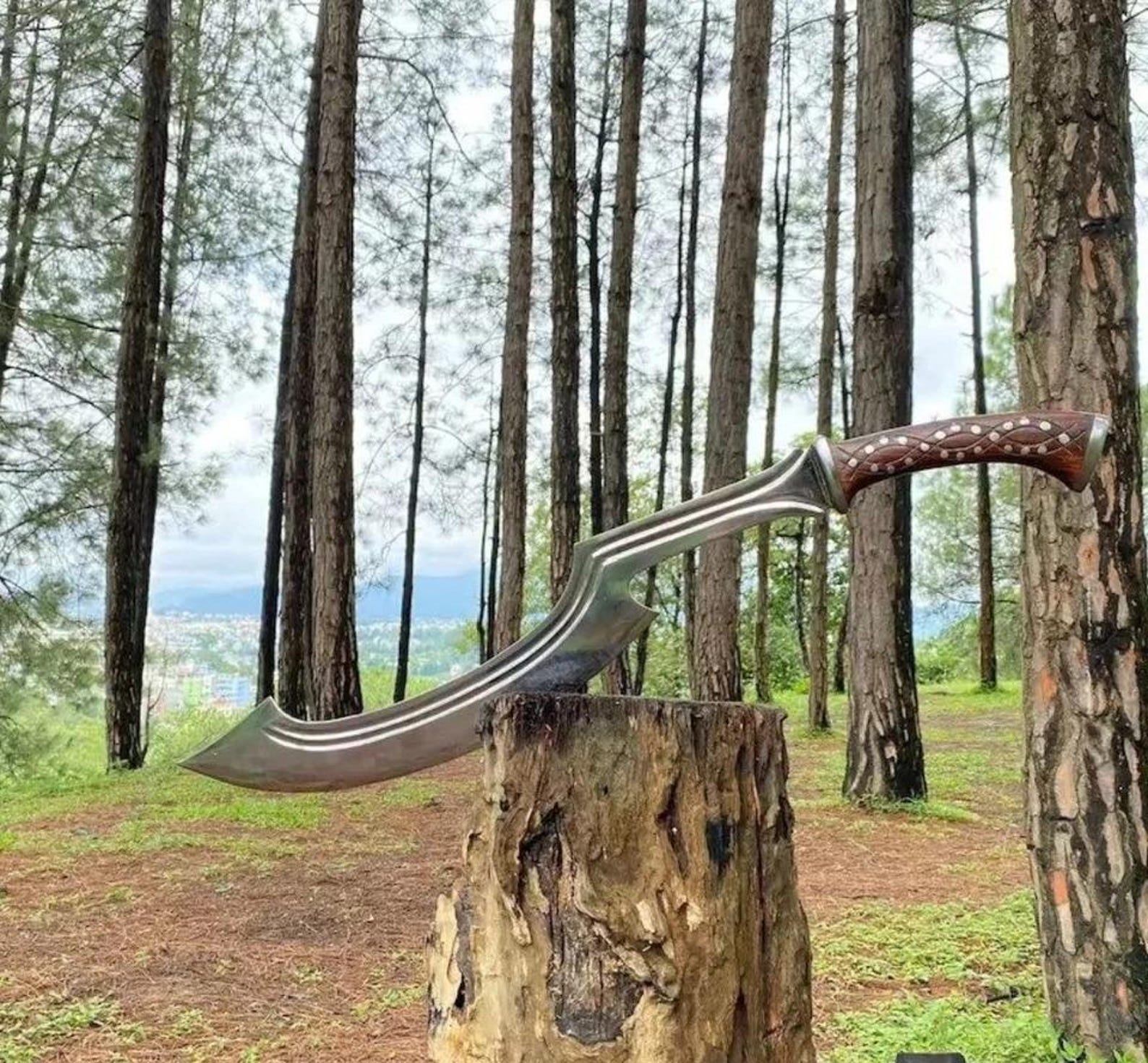 Handmade Khopesh Sword: High Carbon Steel, Rosewood Handle, Historical Replica