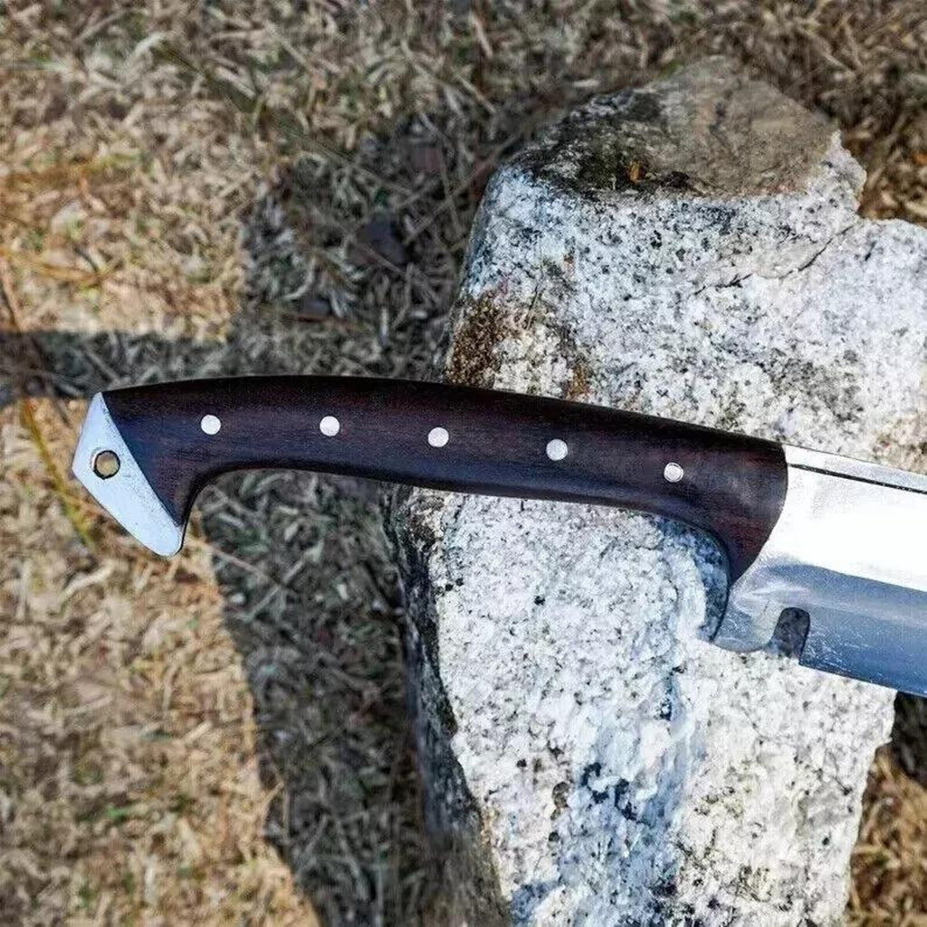 Handmade Carbon Steel Machete: Rosewood Handle Bushcraft Tool