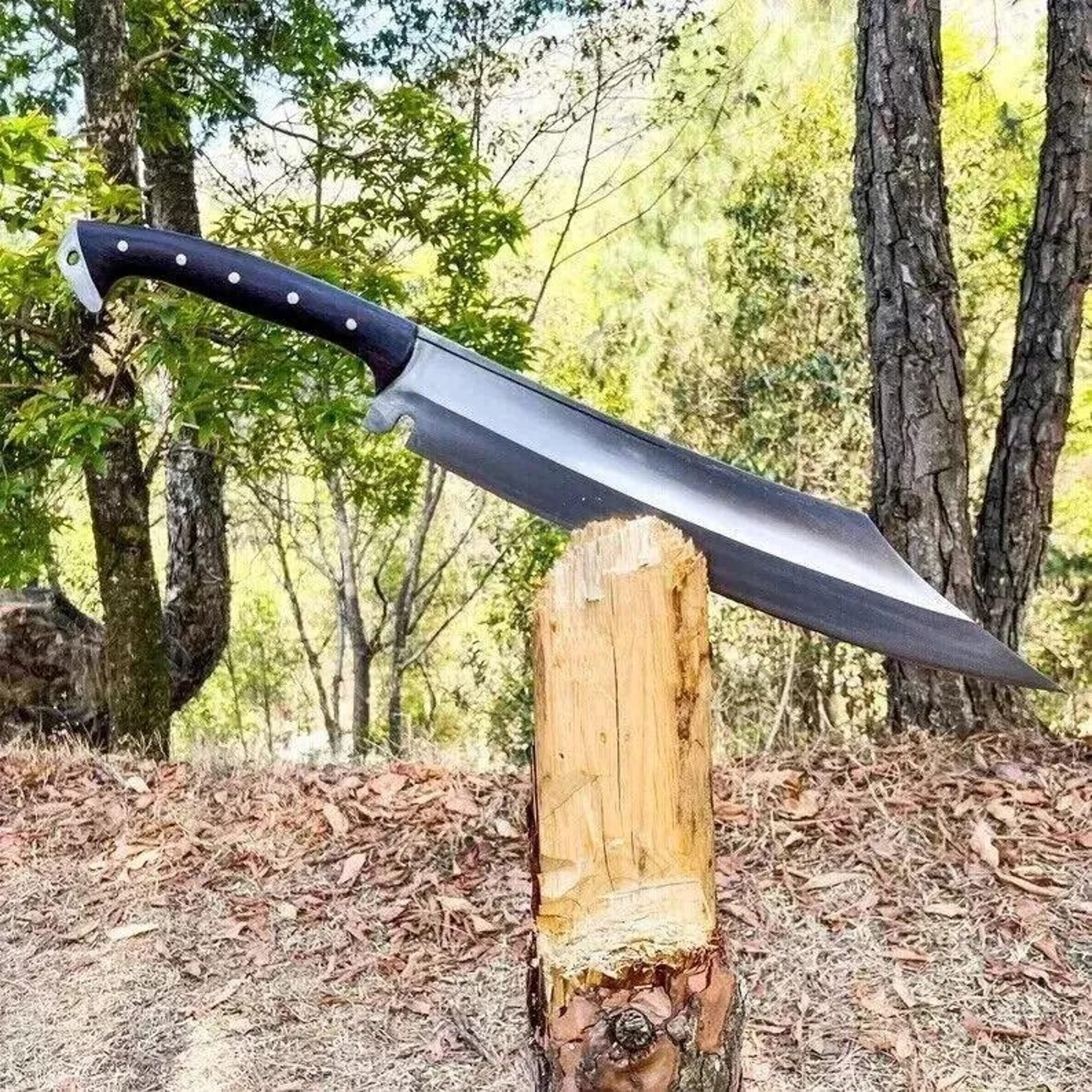 Handmade Carbon Steel Machete: Rosewood Handle Bushcraft Tool