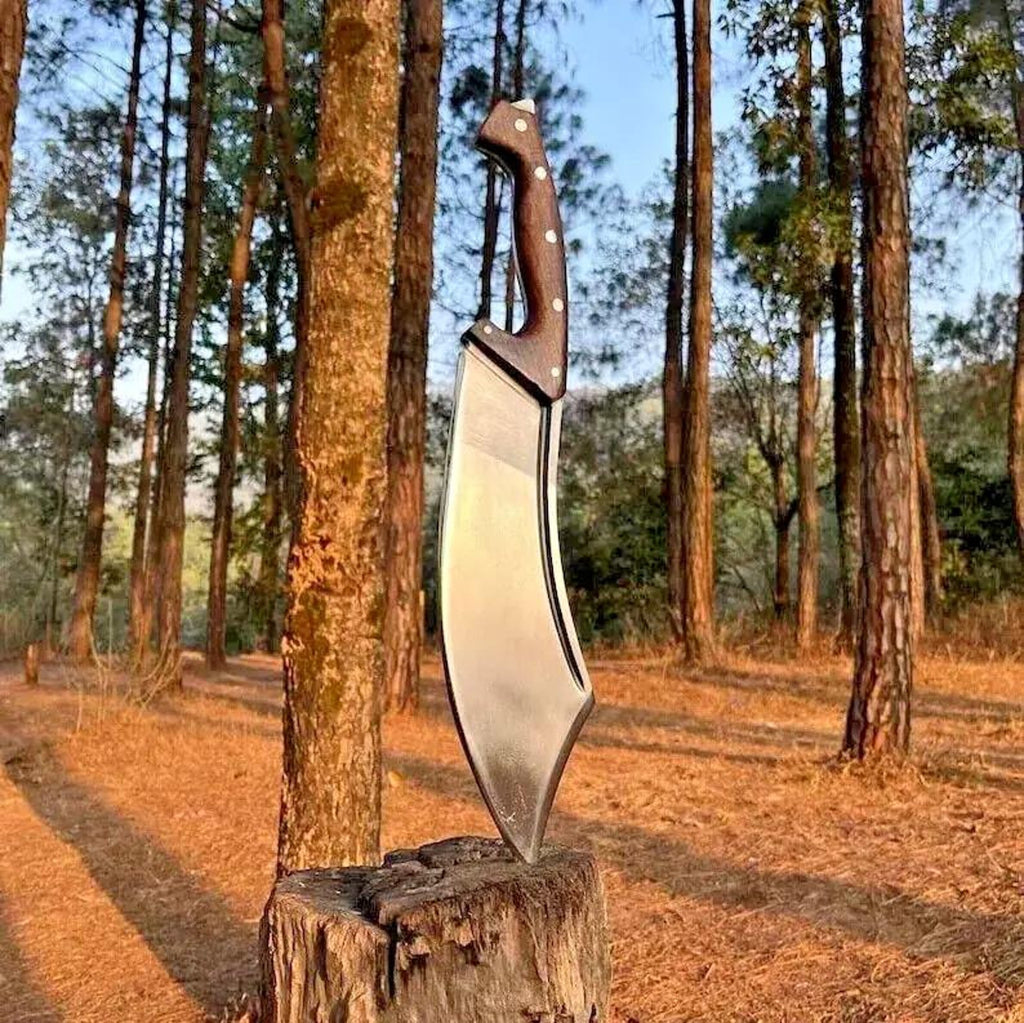 Handmade Carbon Steel Cleaver: Forged Butcher Knife with Rosewood Handle
