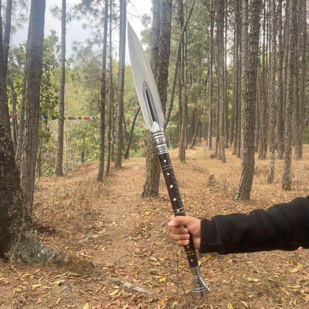 Handmade Viking Spear: High Carbon Steel Blade, Rosewood Handle