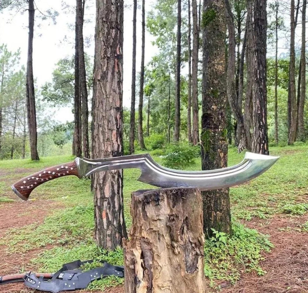 Handmade Khopesh Sword: High Carbon Steel, Rosewood Handle, Historical Replica