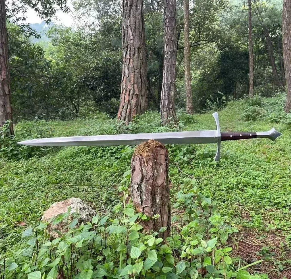 Handmade Carbon Steel Sword with Rosewood Handle – 36” Total Length – Custom Craftsmanship & Gift-Ready