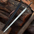 Handmade High Carbon Steel Sword: Medieval Replica with Leather Handle