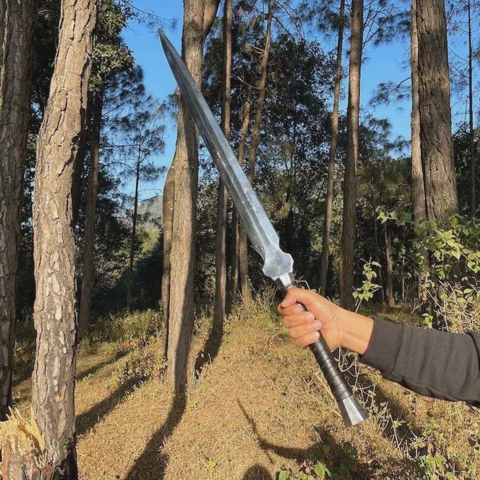 Handmade Viking Sword: High Carbon Steel, Black Wrapped Handle