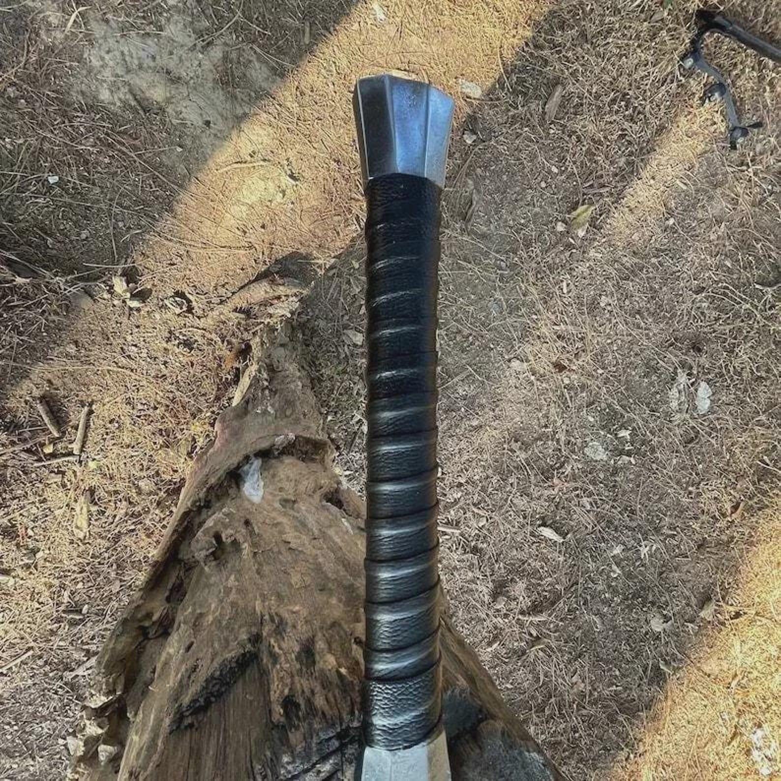 Handmade Viking Sword: High Carbon Steel, Black Wrapped Handle