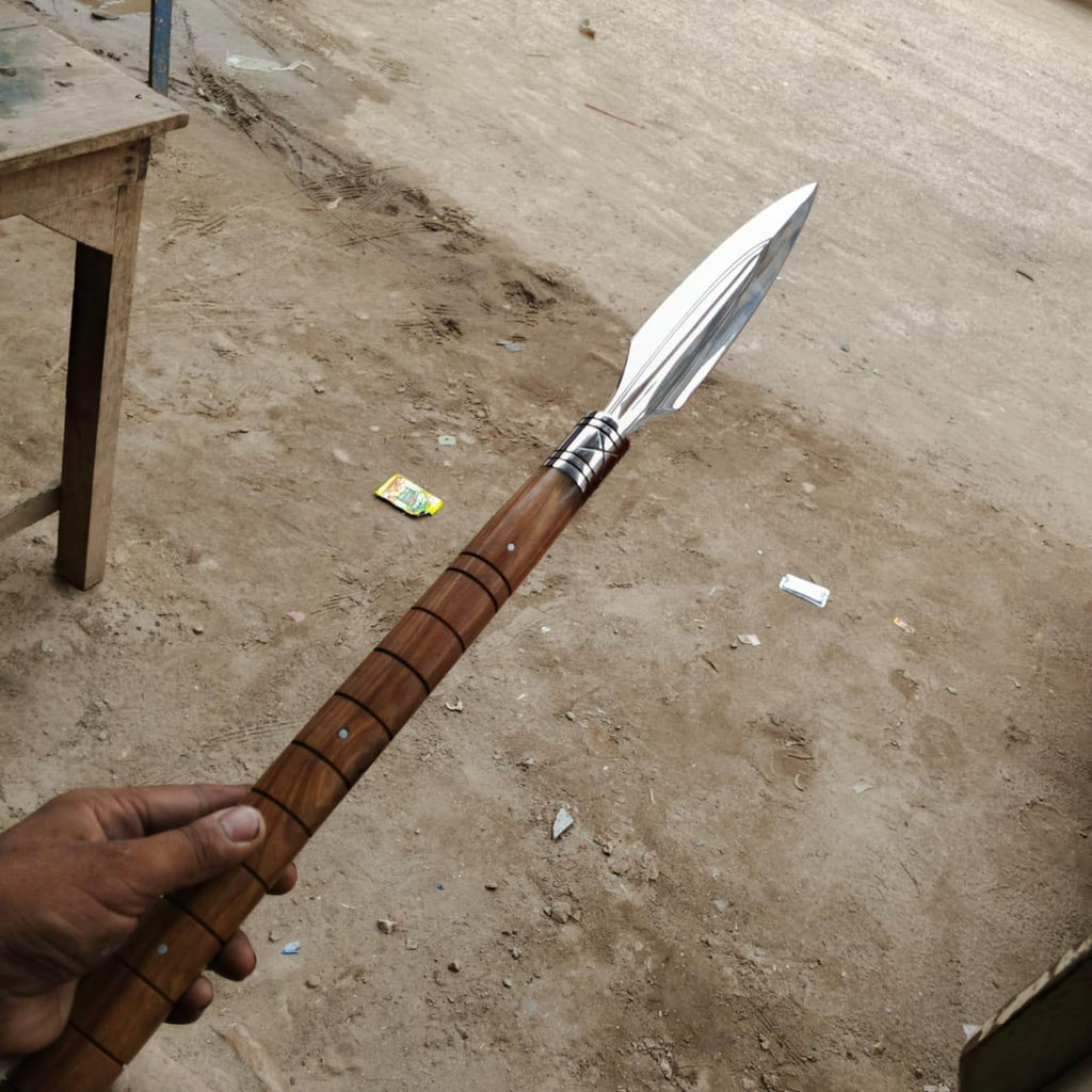 Handmade Viking Spear: High Carbon Steel, Leather Sheath, Norse Decor