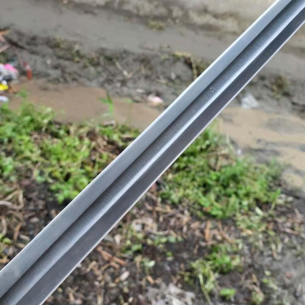 Handmade High Carbon Steel Decorative Sword: Acid-Etched Blade, Leather Handle