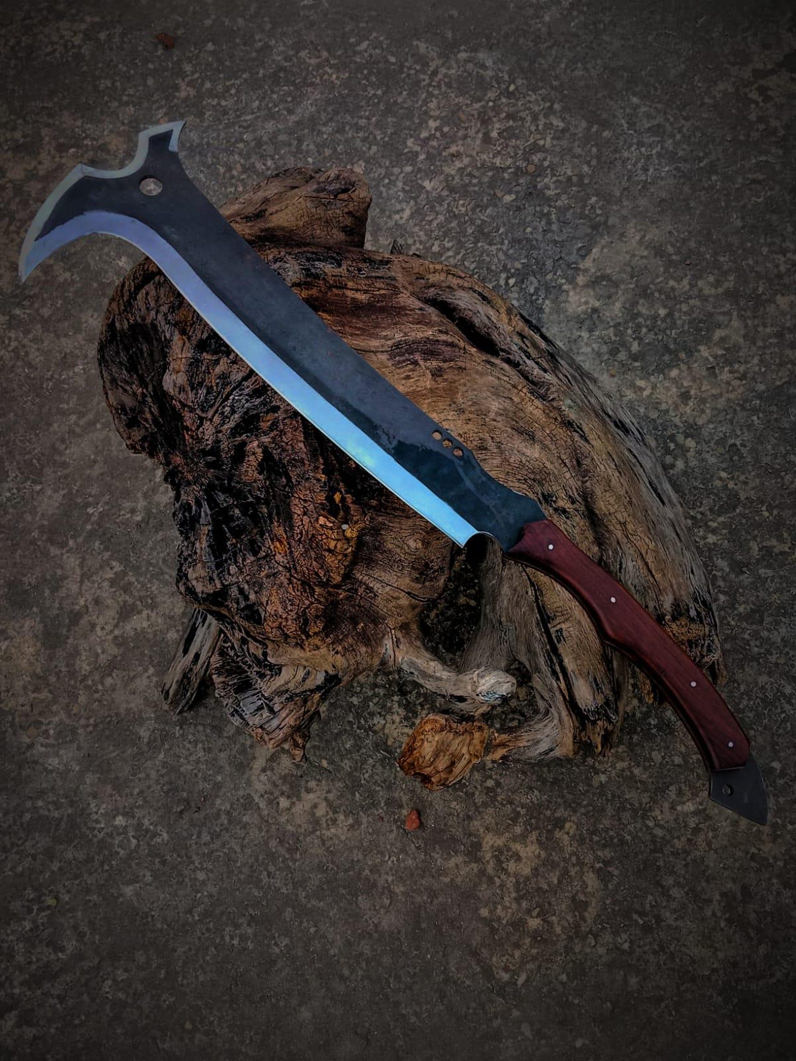 Handmade High Carbon Steel Viking Sword: Rosewood Handle, Leather Sheath