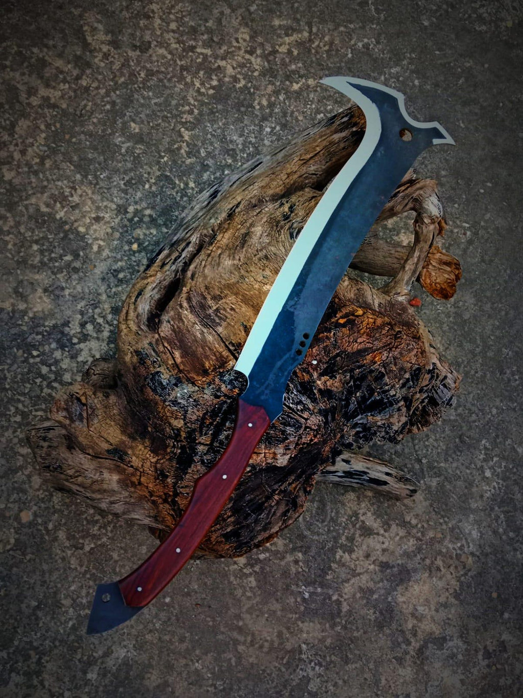 Handmade High Carbon Steel Viking Sword: Rosewood Handle, Leather Sheath