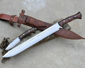Handmade High Carbon Steel Machete with Matching Small Knife – Craftsmanship for Collectors & Outdoor Enthusiasts