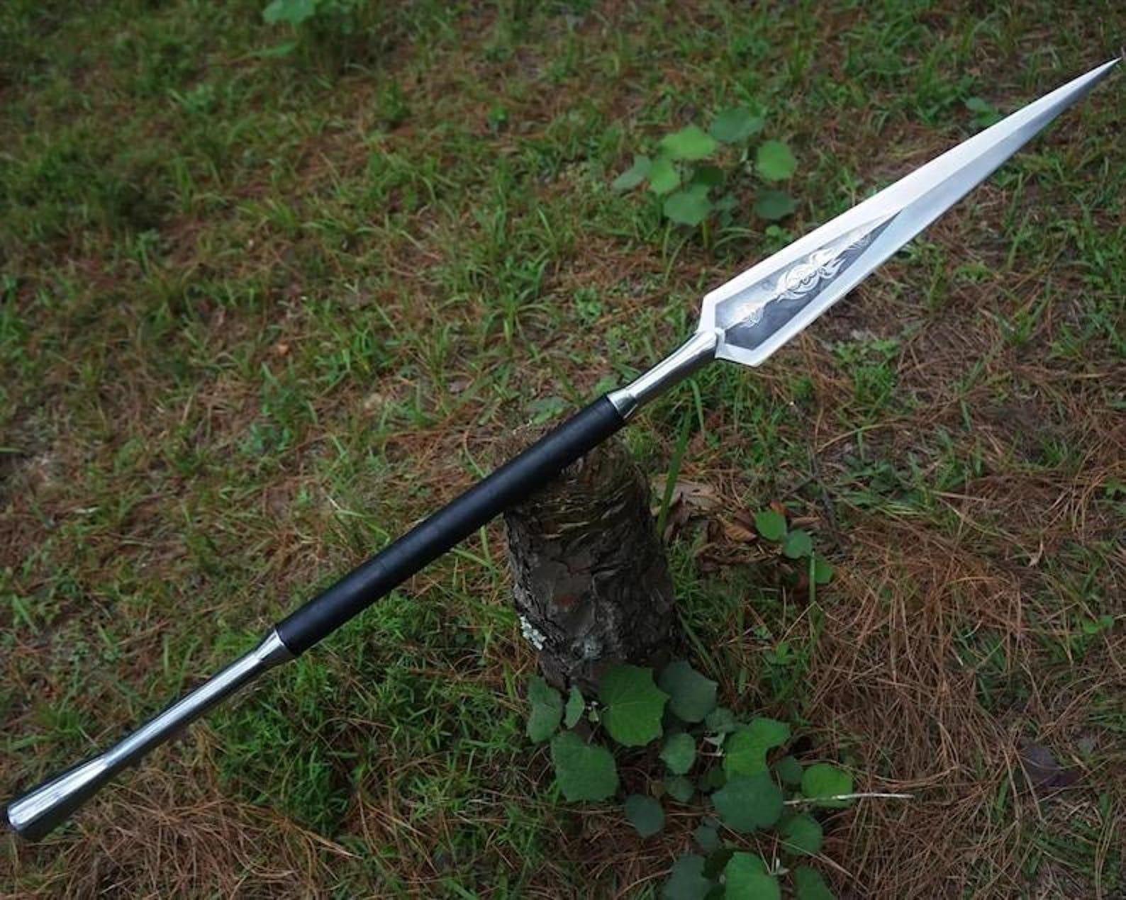 Handmade High Carbon Steel Spear – 32” Total Length Unique Valentine’s Day Gift | Collectible Decor Piece | Handcrafted Art
