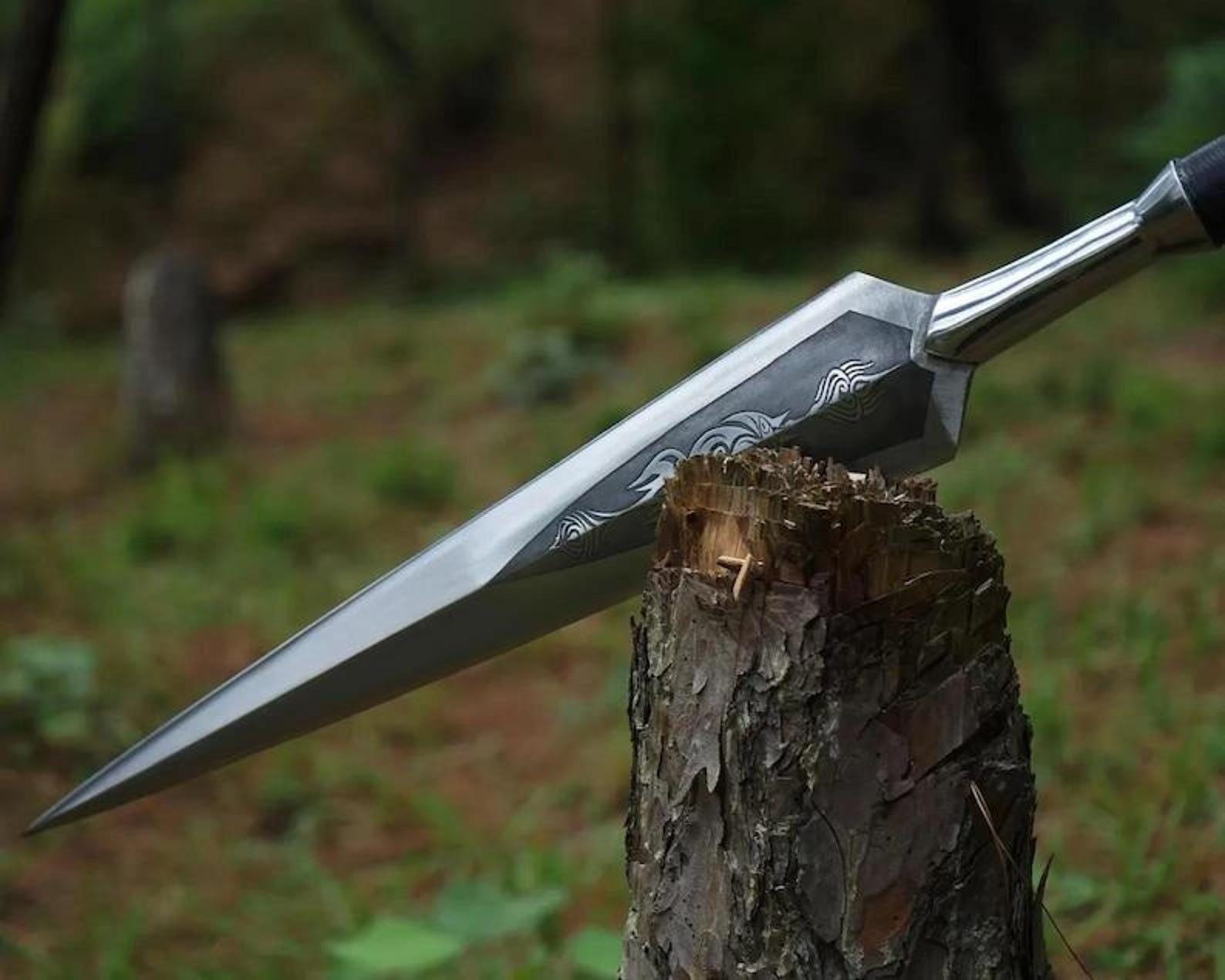 Handmade High Carbon Steel Spear – 32” Total Length Unique Valentine’s Day Gift | Collectible Decor Piece | Handcrafted Art