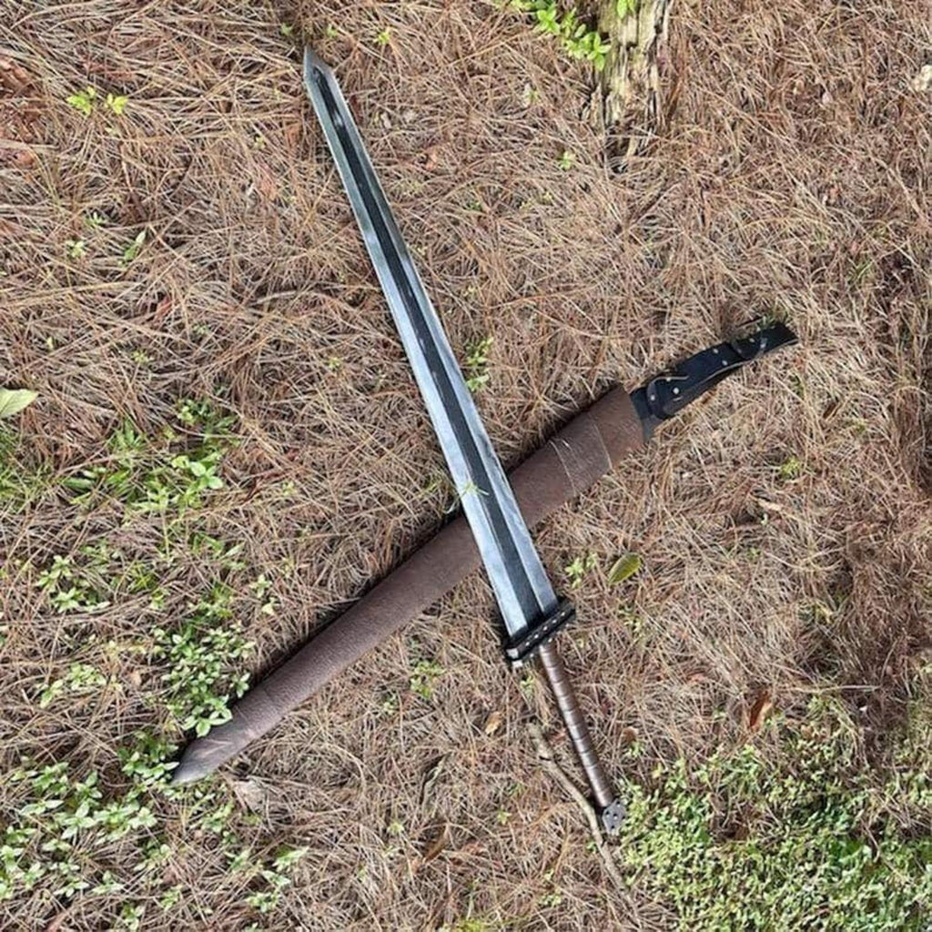 Handmade High Carbon Steel Raider Sword with Scabbard – 52" Medieval Collector Item