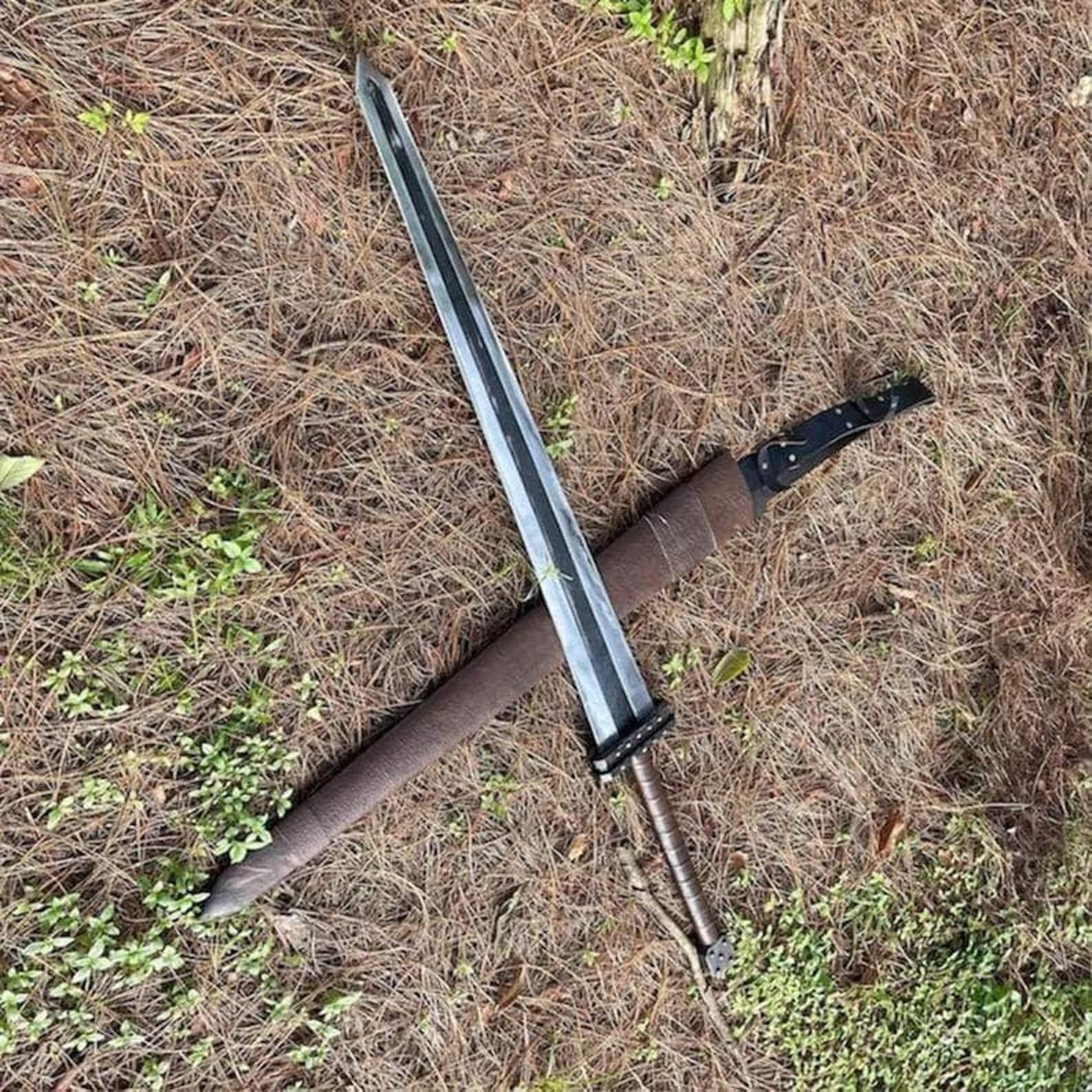 Handmade High Carbon Steel Raider Sword with Scabbard – 52" Medieval Collector Item