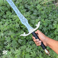 Handmade High Carbon Steel Sword – 36" Overall Length – Brass Guard & Pommel – Leather Wrapped Handle