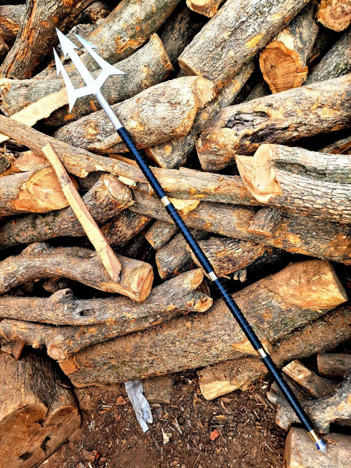 Hand Forged High Carbon Steel Spear – 50" Leather Wrapped Handle, Medieval Cosplay Prop