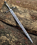 Handmade Damascus Steel Blank Blade – 34 Total Length for Sword Making Craft Supply