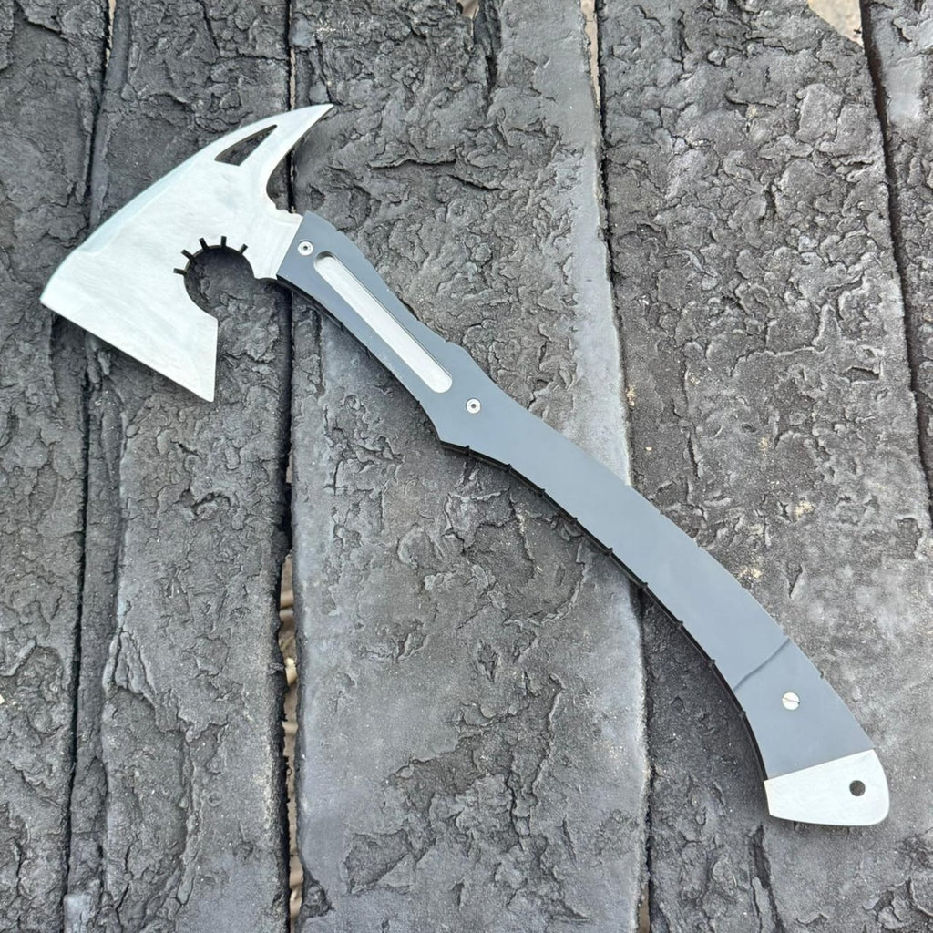 Handmade Tactical Hatchet Axe – High Carbon Steel, Micarta Handle, Leather Sheath Tool