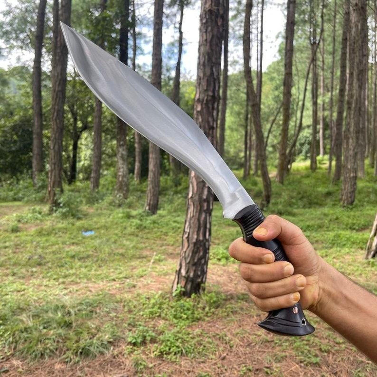 Handmade Kukri Knife – High Carbon Steel, Wood Handle, Leather Sheath – Outdoor Camping Tool