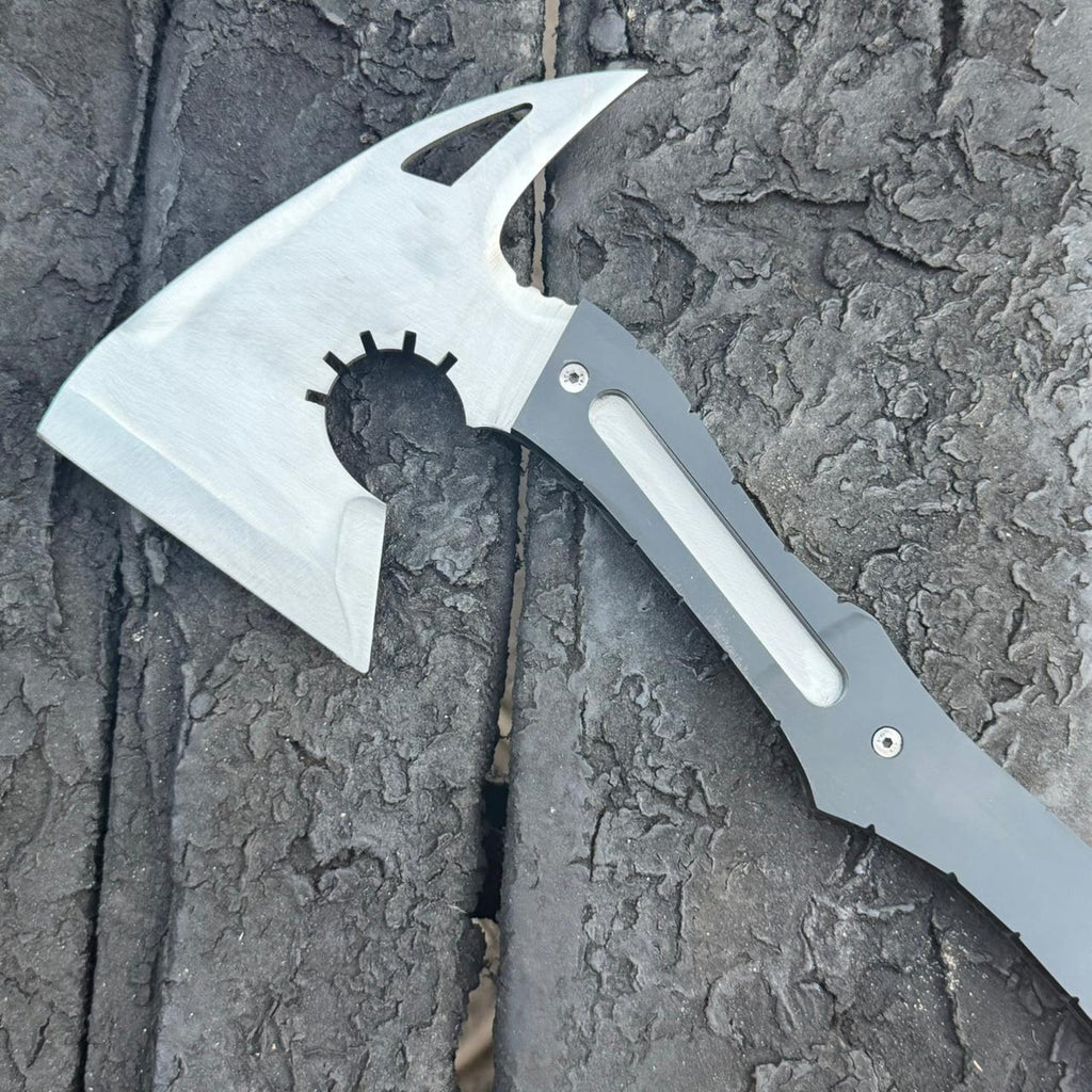 Handmade Tactical Hatchet Axe – High Carbon Steel, Micarta Handle, Leather Sheath Tool